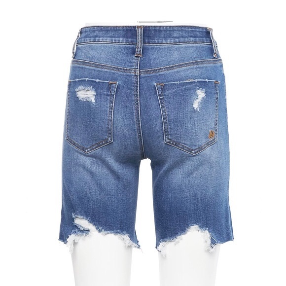 Indigo Rein High Rise Recycled Denim Bermuda Shorts Juniors Size 0 Waist 23” NEW - Picture 2 of 11